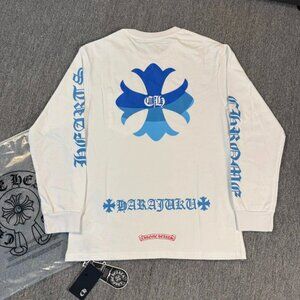 Classic Chrome Hearts Blue and white base Tee Long Sleeve